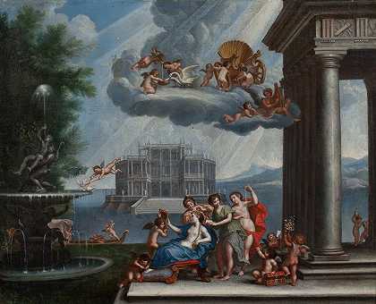 维纳斯的梳妆室`The Toilet of Venus (18th century) by After Francesco Albani