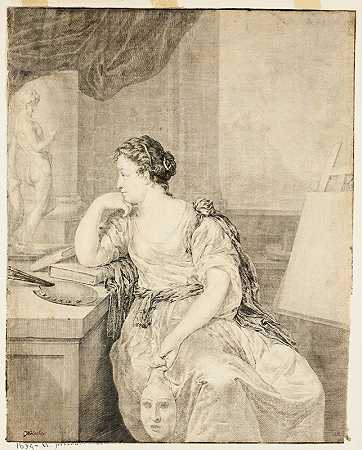 普兰夫人肖像`Portrait of Madame de Poullain by After Caspar Netscher
