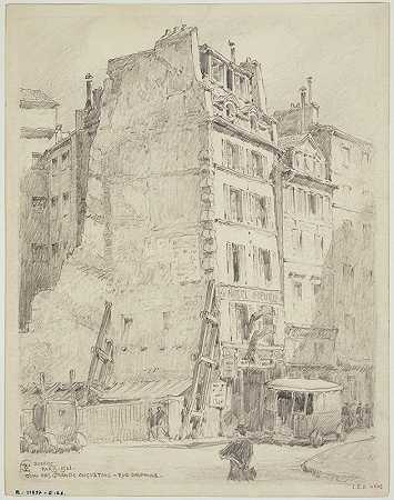 大奥古斯丁码头和多芬街`Quai des Grands Augustins et la rue Dauphine (1926) by Ferdinand Boberg
