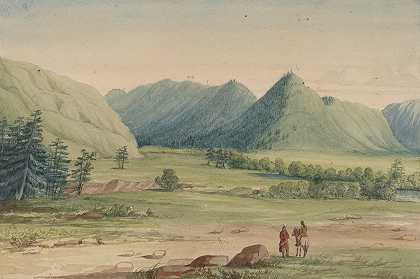 地狱之门-从西边进入卡多特山口`Hell Gate~ Entrance to Cadotte’s Pass from the West (1854) by John Mix Stanley