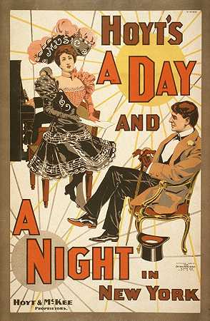 霍伊特这是纽约的一天一夜`Hoyts A day and a night in New York (1898) by Strobridge and Co. Lith.