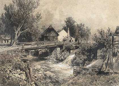 穆勒·阿姆巴赫`Mühle am Bach by Eduard Peithner von Lichtenfels