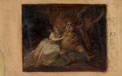 赫尔尼的福尔斯塔夫橡树`Falstaff at Hernes Oak (1807) by Robert Smirke