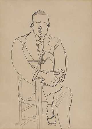 坐着的人`Seated Man (1920) by Wyndham Lewis