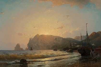 第天结束`Days end (1876) by Carl Frederik Sørensen