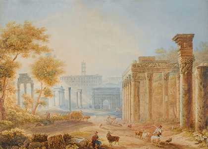 罗马论坛景观`View Of The Forum, Rome by Henri Lévêque