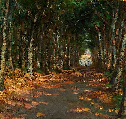公园里的小巷`Allee dans le Parc (ca 1906) by Alice Pike Barney