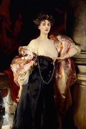 海伦·文森特子爵D的肖像阿伯农`Portrait of Helen Vincent, Viscountess DAbernon (1904) by John Singer Sargent