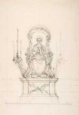 圣彼得登基`Saint Peter Enthroned (1700–1773) by Luigi Vanvitelli