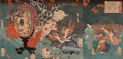 Togakushi山脉的晴朗天气Taira no Koremori Ason`Clearing Weather on the Togakushi Mountains; Taira no Koremori Ason (1868) by Tsukioka Yoshitoshi