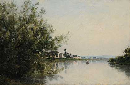 塞纳河到圣乌恩`La Seine à Saint~Ouen by Stanislas Lépine