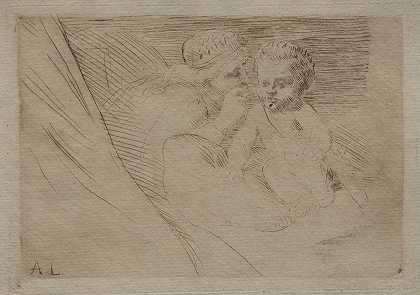 梅布和丘比特`Mab and Cupid by Alphonse Legros