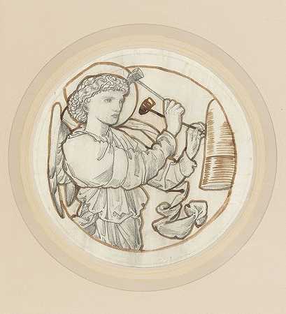天使敲钟`Angel Playing on Bells by Sir Edward Coley Burne-Jones