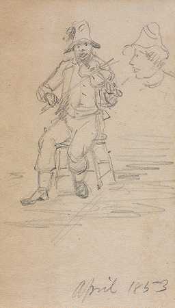 拉小提琴的乞丐`The Fiddling Beggar (1853) by William Sidney Mount