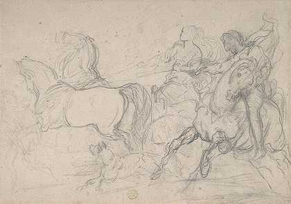 战车骑士`Charioteer and Horseman (1791–1824) by Théodore Géricault