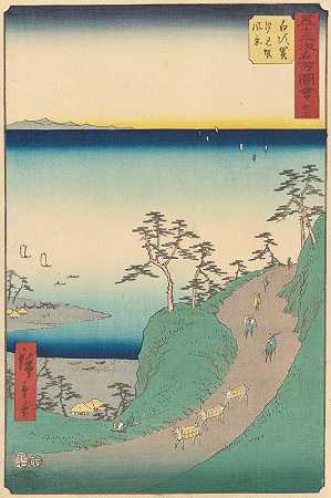 白须贺`Shirasuka (1855) by Andō Hiroshige
