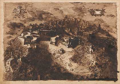 设防的城镇`A Fortified Town (ca. 1645) by Leonardo Scaglia