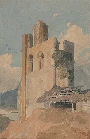 约克郡哈顿城堡警长`Sheriff Hutton Castle, Yorkshire (ca. 1808) by John Sell Cotman