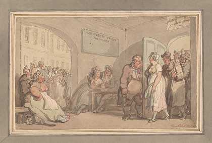 马绍尔海监狱`Marshalsea Prison (1820) by Thomas Rowlandson