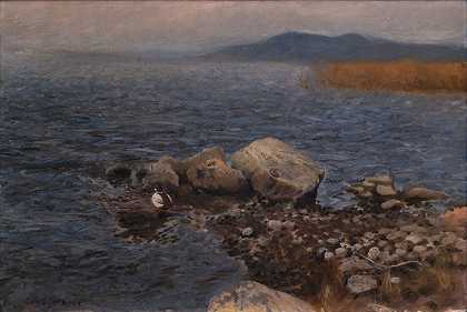 岩石海角`Rocky Promontory (1902) by Bruno Liljefors