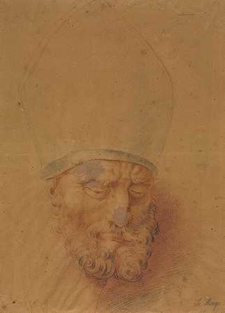 主教`Head of a Bishop (third quarter 1700s) by Anton Raphael Mengs