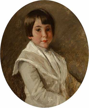 罗兰·达娜·蔡斯肖像`Portrait of Roland Dana Chase (circa 1906) by William Merritt Chase
