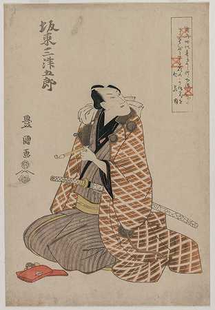穿着旅行长袍的Bando Mitsugoro IV`Bando Mitsugoro IV in a Travelling Robe (early 1800s) by Toyokuni Utagawa