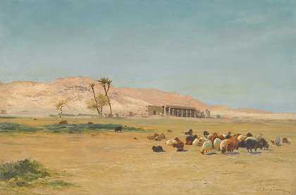 埃及景观`Egyptian Landscape by Joseph Farquharson