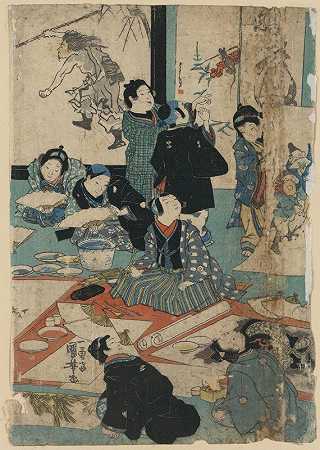 还有一个narau kodomo tachi`E o narau kodomo tachi (1830) by Utagawa Kuniyoshi