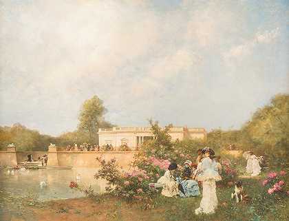 颐和园夏日`Summer day in the palace garden by Ferdinand Heilbuth