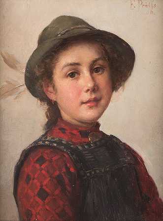 少女`Young Girl (1906) by Friedrich Anton Prölss