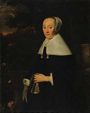 女人的肖像`Portrait of a woman (ca 1665) by Bartholomeus van der Helst