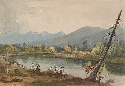 欧文堡附近的比特罗河`Bitterroot River near Fort Owen (1854) by John Mix Stanley