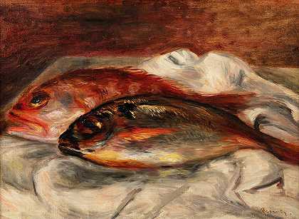 多拉德和拉斯卡斯，皮埃尔·奥古斯特·雷诺阿`Dorade et rascasse (circa 1912) by Pierre-Auguste Renoir