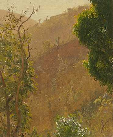 景观四`Landscape IV (1865) by Frederic Edwin Church