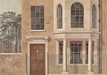 城镇房屋的正面`The Front of a Town House (1785) by Michael Angelo Rooker