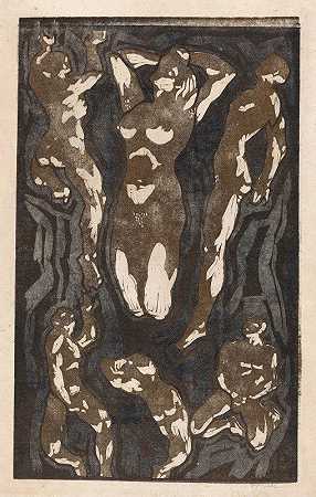 六人像构图`Composition with six human figures (1906 ~ 1945) by Reijer Stolk