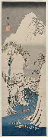 雪中的富士河`The Fuji River in the Snow (1841) by Andō Hiroshige