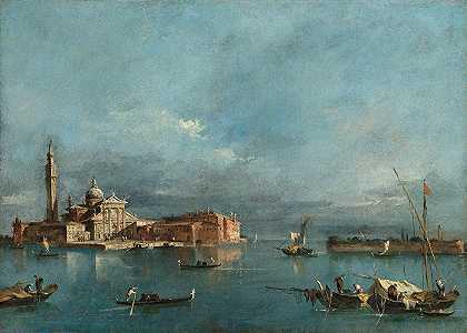 圣乔治·马焦雷和朱德加角`San Giorgio Maggiore, with the Punta del Giudecca by Francesco Guardi