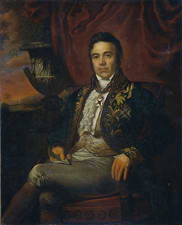 荷兰东印度群岛临时总督让·克雷蒂安·波特的肖像`Portrait of Jean Chrétien Baud, Governor~General ad interim of the Dutch East Indies (1835) by Raden Saleh