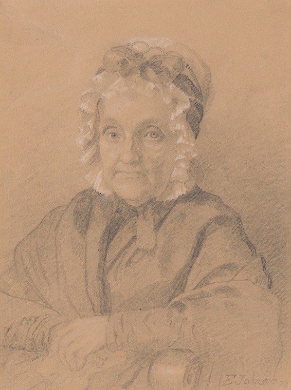 杰里米·钱德勒夫人的肖像`Portrait of Mrs. Jeremiah Chandler (1847) by Eastman Johnson