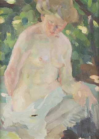 女性裸体`Female nude by Adolf Höfer