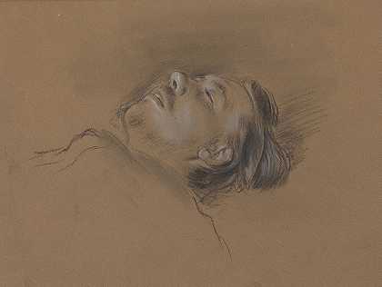 堕落骑师的首领（学习障碍赛中的场景——堕落骑师）`Head of the Fallen Jockey (study for Scene from the Steeplechase – The Fallen Jockey) (c. 1866) by Edgar Degas
