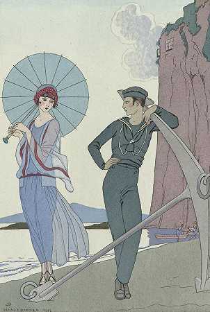 无言浪漫`Romance sans paroles (1922) by George Barbier