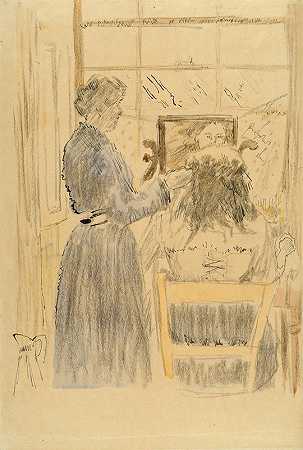 窗边的厕所`The Toilet at the Window (1860~1942) by Walter Richard Sickert