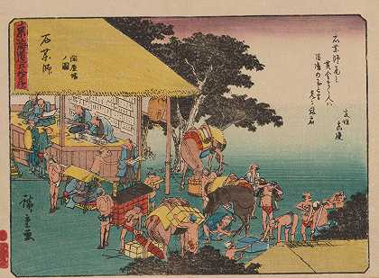 东海道五宿三杉，第45页`Tokaido gojusantsugi, Pl.45 (1868~1912) by Andō Hiroshige