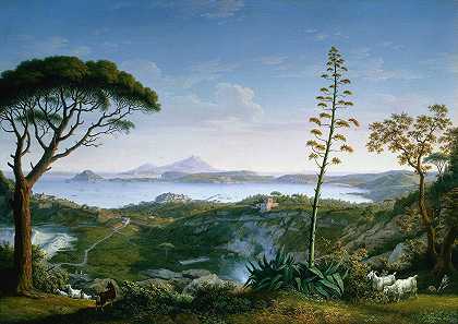 从索尔法塔拉俯瞰火山湾`View of the Gulf of Pozzuoli from Solfatara (1803) by Jakob Philipp Hackert