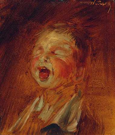 尖叫的男孩`Schreiender Knabe (1873) by Wilhelm Busch