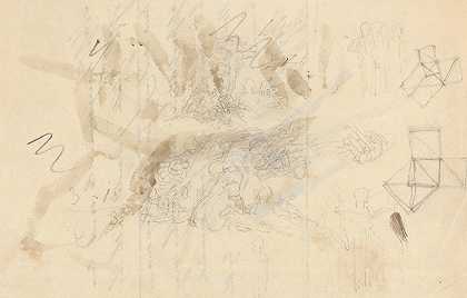 天使降临到人类的女儿身边`Angels Descending to the Daughters of Men (probably c. 1821) by John Flaxman