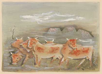 不安分的动物`Restless animals (1936) by Mikuláš Galanda